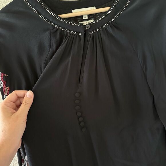 MM Vintage Beaded Embroidered Black Shift Dress Size M - Picture 4 of 7